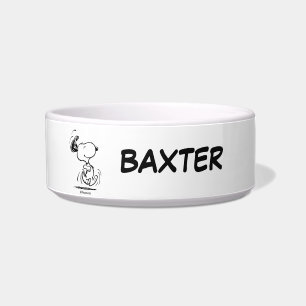 Snoopy Happy Dance   Add Pet Name Bowl