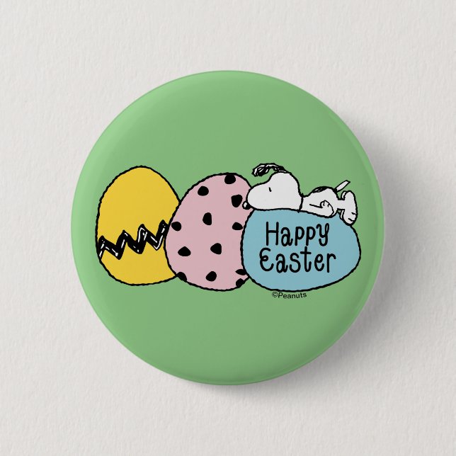 Snoopy - Happy Easter 6 Cm Round Badge (Front)