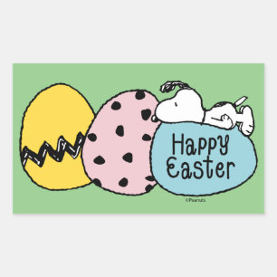 Snoopy - Happy Easter Rectangular Sticker