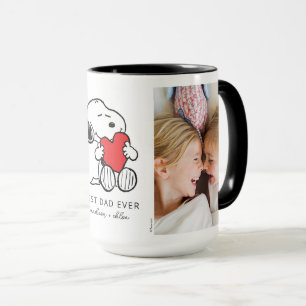 Snoopy Heart Best Dad Ever - Photo Mug