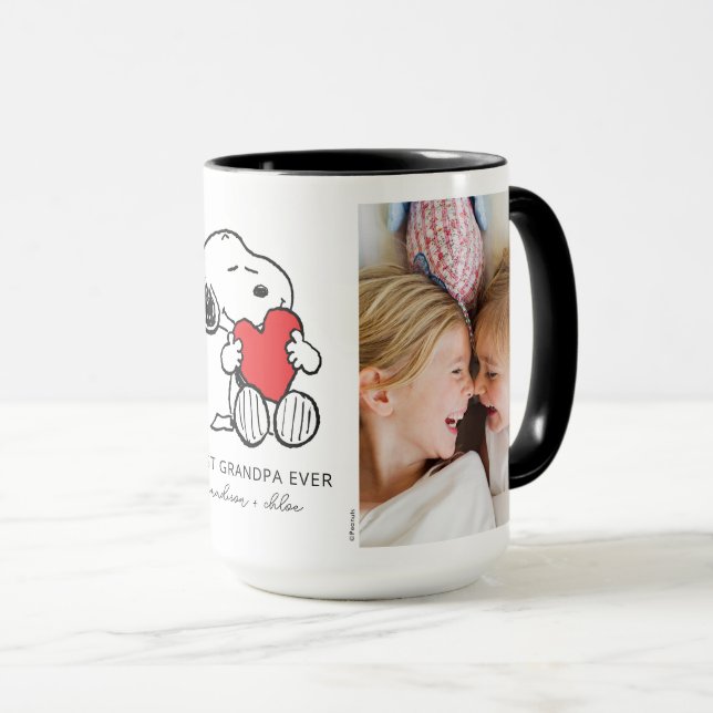 Snoopy Heart | Best Grandpa Ever - Photo Mug (Front Right)