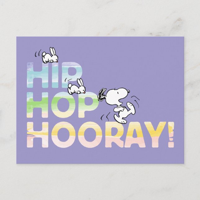 Snoopy Hip Hop Hooray Easter Postcard (Front)
