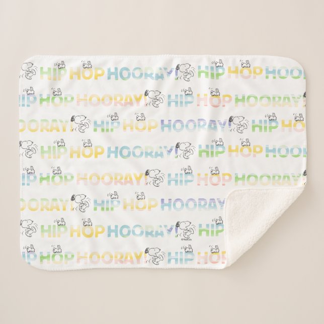 Snoopy Hip Hop Hooray Easter Sherpa Blanket (Front (Horizontal))