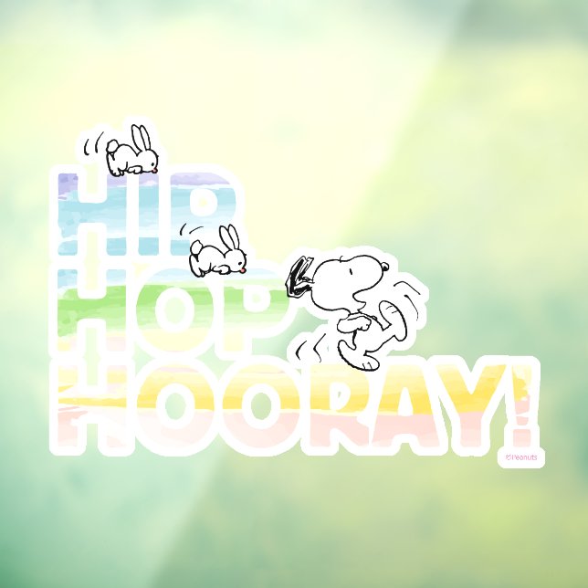 Snoopy Hip Hop Hooray Easter Window Cling (Sheet 3)