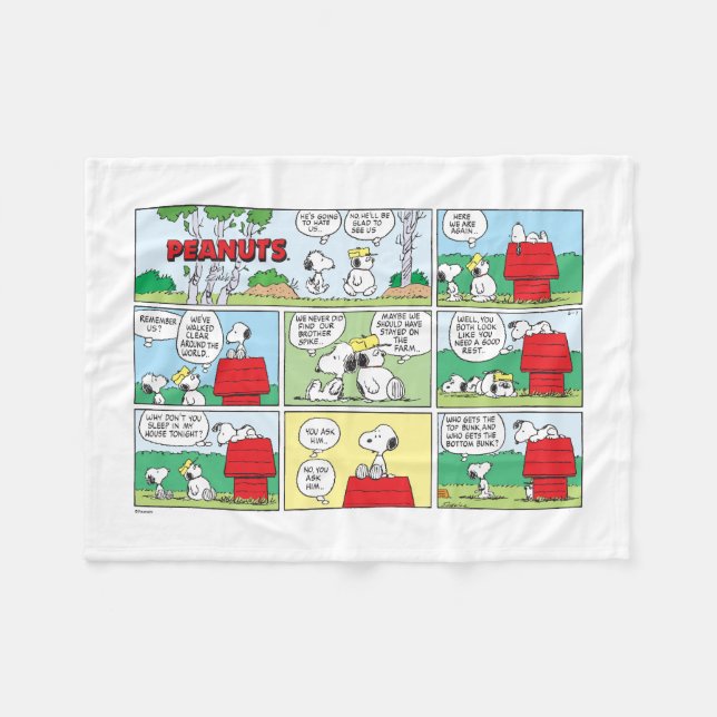 Snoopy & His Brothers Andy & Olaf Fleece Blanket (Front (Horizontal))