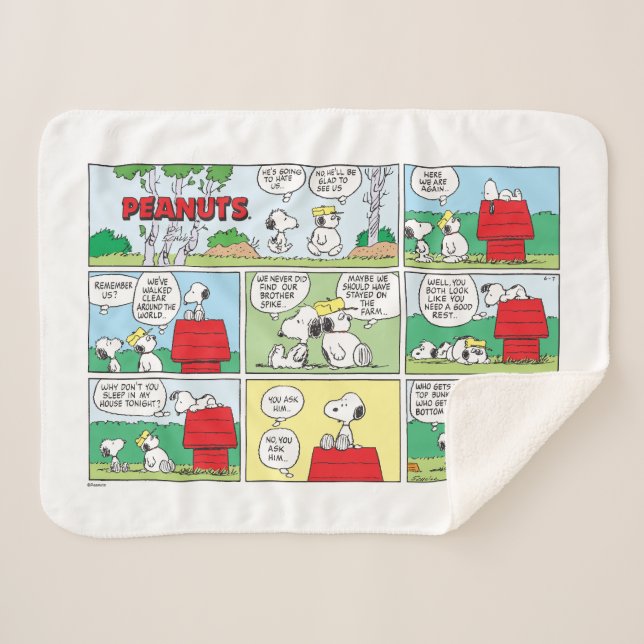 Snoopy & His Brothers Andy & Olaf Sherpa Blanket (Front (Horizontal))