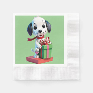 Snoopy holding gifts box napkin