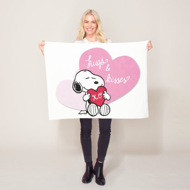 Snoopy Hugs & Kisses Fleece Blanket (In Situ)