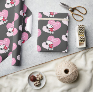 Snoopy Hugs & Kisses Wrapping Paper
