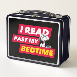 Snoopy "I Read Past My Bedtime" Metal Lunch Box
