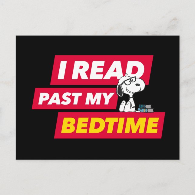 Snoopy "I Read Past My Bedtime" Postcard (Front)