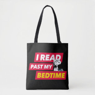 Snoopy "I Read Past My Bedtime" Tote Bag