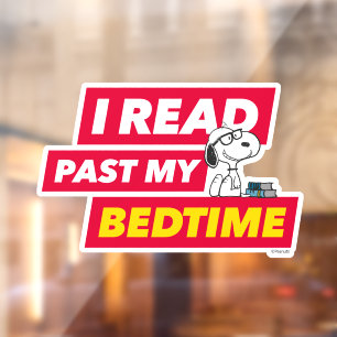 Snoopy "I Read Past My Bedtime" Window Cling