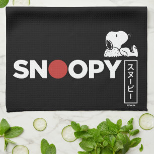 Snoopy Japanese Typography Graphic Tea Towel