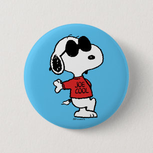 Snoopy "Joe Cool" Standing 6 Cm Round Badge