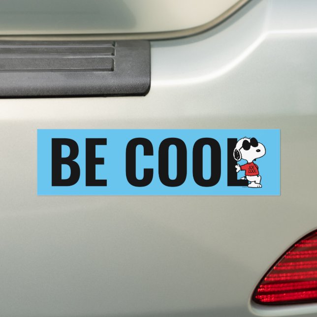 Snoopy "Joe Cool" Standing Bumper Sticker (On Car)