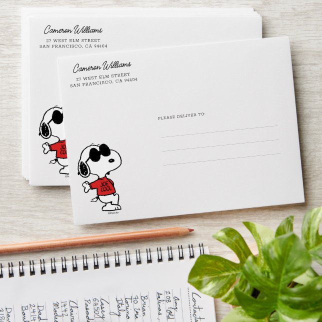 Snoopy "Joe Cool" Standing Envelope (Stacked)