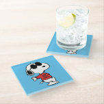 Snoopy "Joe Cool" Standing Glass Coaster<br><div class="desc">Check out Snoopy's alter-ego Joe Cool standing and leaning.</div>