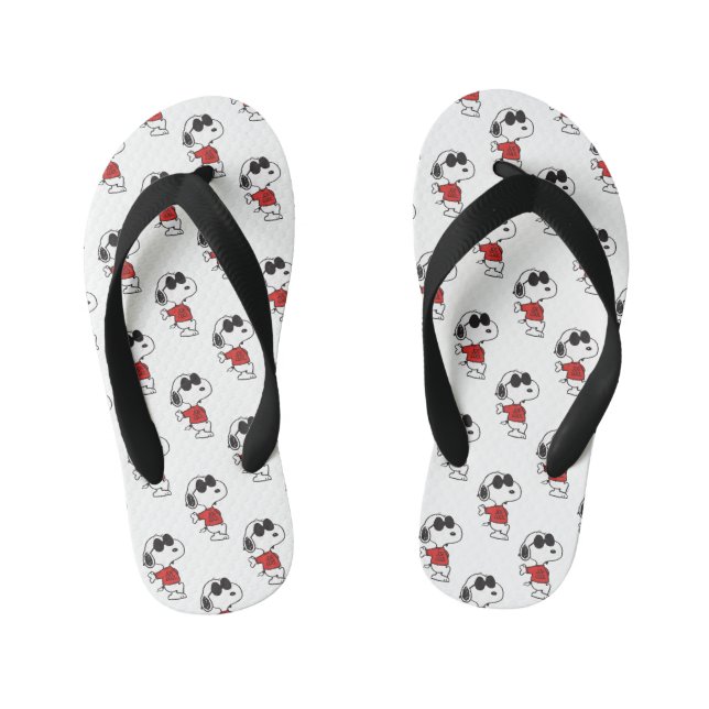Snoopy "Joe Cool" Standing Kid's Flip Flops (Footbed)