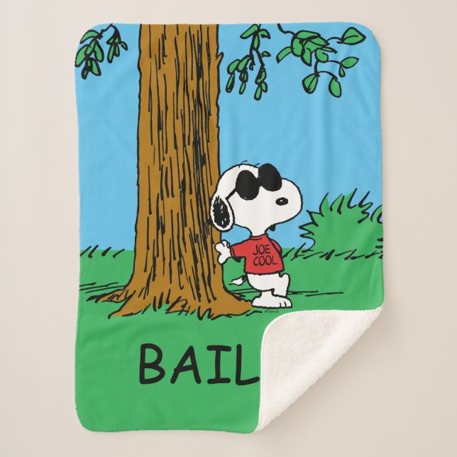 Snoopy "Joe Cool" Standing Sherpa Blanket (Front)