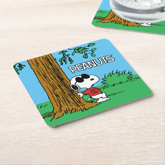 Snoopy "Joe Cool" Standing Square Paper Coaster (Angled)