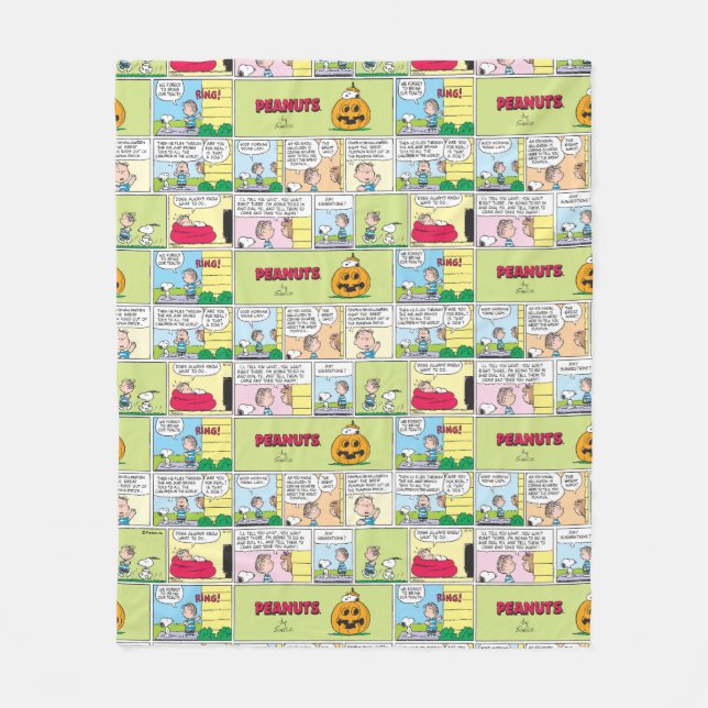 Snoopy & Linus | The Great Pumpkin News Fleece Blanket (Front)