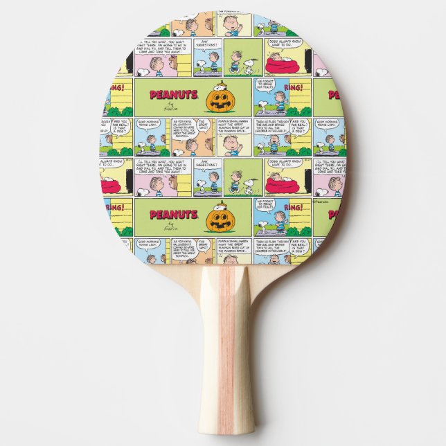 Snoopy & Linus | The Great Pumpkin News Ping Pong Paddle (Front)