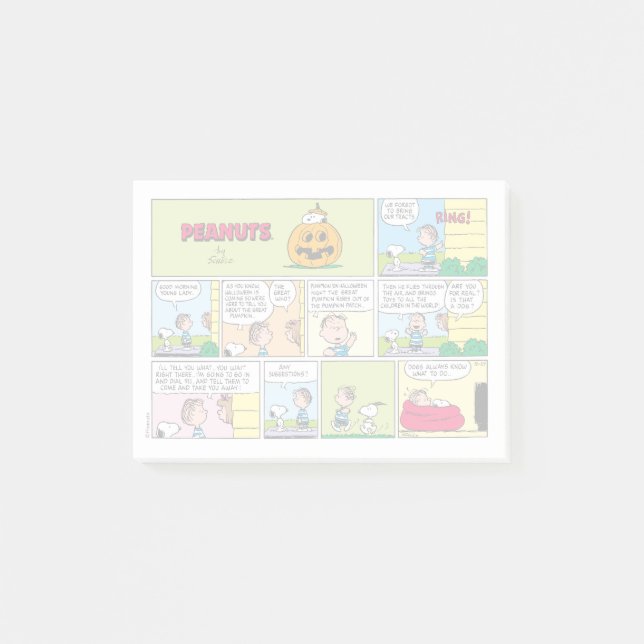 Snoopy & Linus | The Great Pumpkin News Post-it Notes (Front)