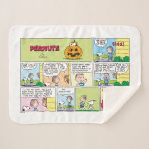 Snoopy & Linus   The Great Pumpkin News Sherpa Blanket