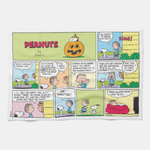 Snoopy & Linus The Great Pumpkin News Tea Towel
