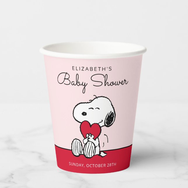 Snoopy | Little Sweetheart Baby Shower Paper Cups (Front)