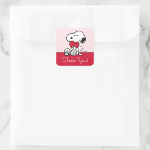 Snoopy   Little Sweetheart Baby Shower Square Stic Square Sticker