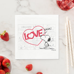 Snoopy "Love" Comic Strip Graphic Napkin