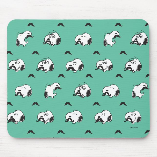 Snoopy Moustaches & Teal Pattern Mouse Mat (Front)