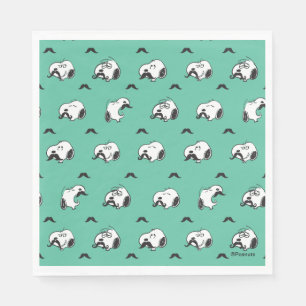 Snoopy Moustaches & Teal Pattern Napkin