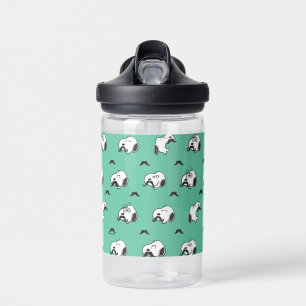 Snoopy Moustaches & Teal Pattern Water Bottle