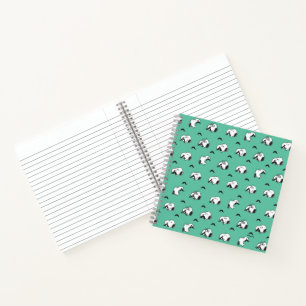 Snoopy Mustaches & Teal Pattern Notebook