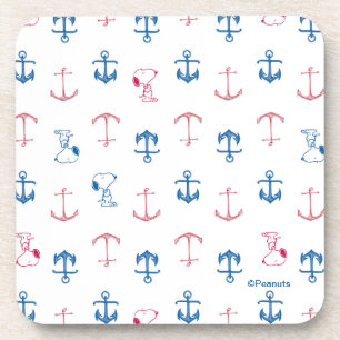 Snoopy Nautical Anchor Pattern Coaster