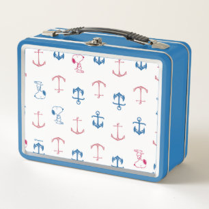 Snoopy Nautical Anchor Pattern Metal Lunch Box
