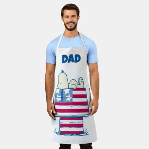 Snoopy on 4th of July Dog House   Add Your Name Apron