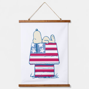 Snoopy on 4th of July Dog House Hanging Tapestry