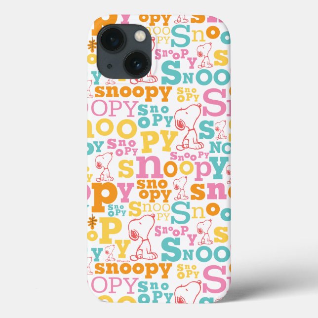Snoopy Pastel Text Pattern Case-Mate iPhone Case (Back)