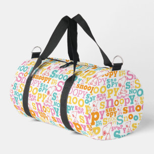 Snoopy Pastel Text Pattern Duffle Bag