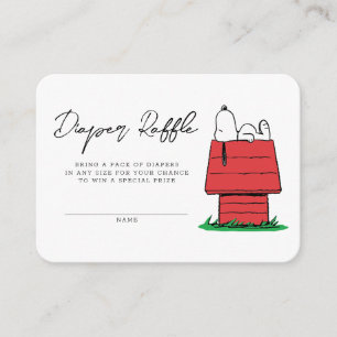 Snoopy Peanuts Baby Shower   Diaper Raffle Enclosure Card