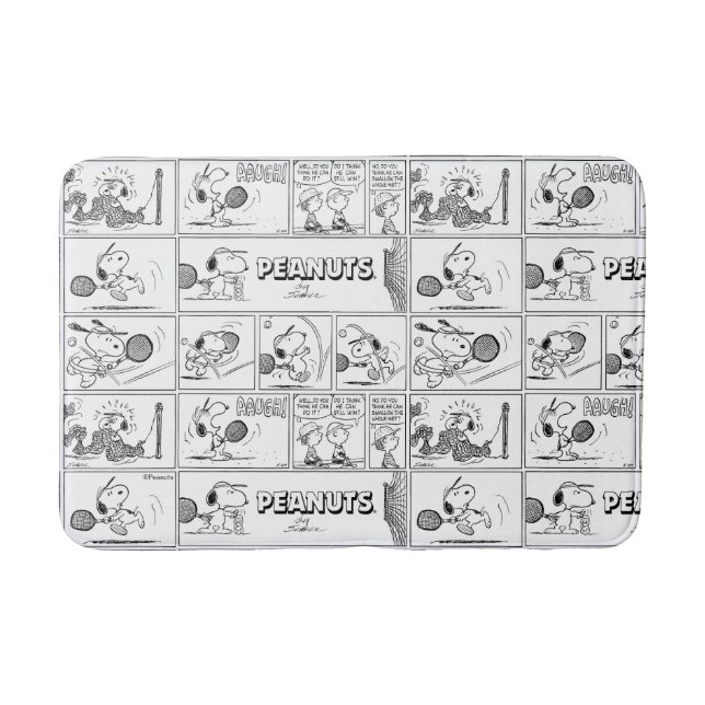 Snoopy Plays Tennis Bath Mat (Front)