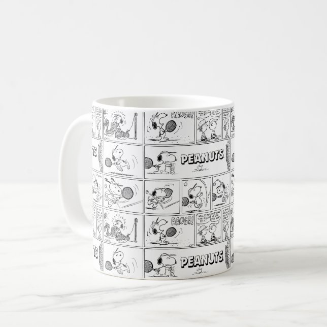 Snoopy Plays Tennis Coffee Mug (Front Left)
