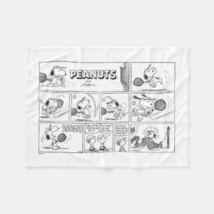 Snoopy Plays Tennis Fleece Blanket