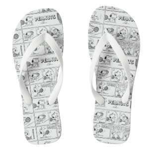 Snoopy Plays Tennis Flip Flops