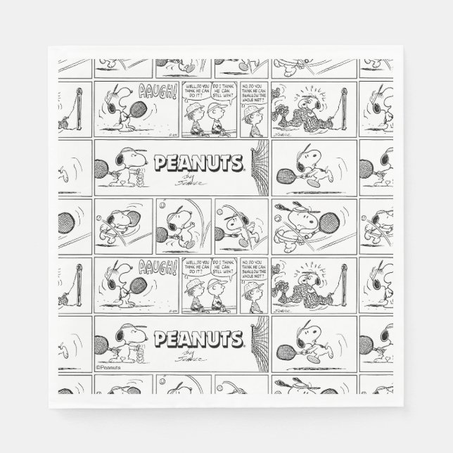 Snoopy Plays Tennis Napkin (Front)