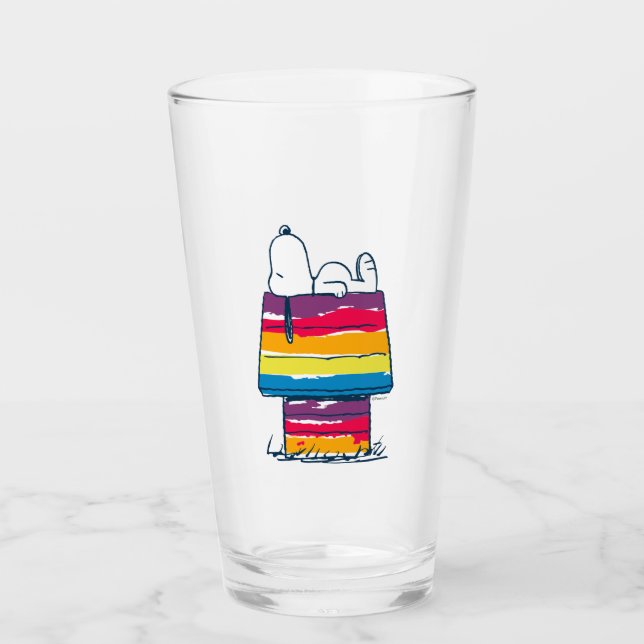 Snoopy | Rainbow Dog House Glass (Front)